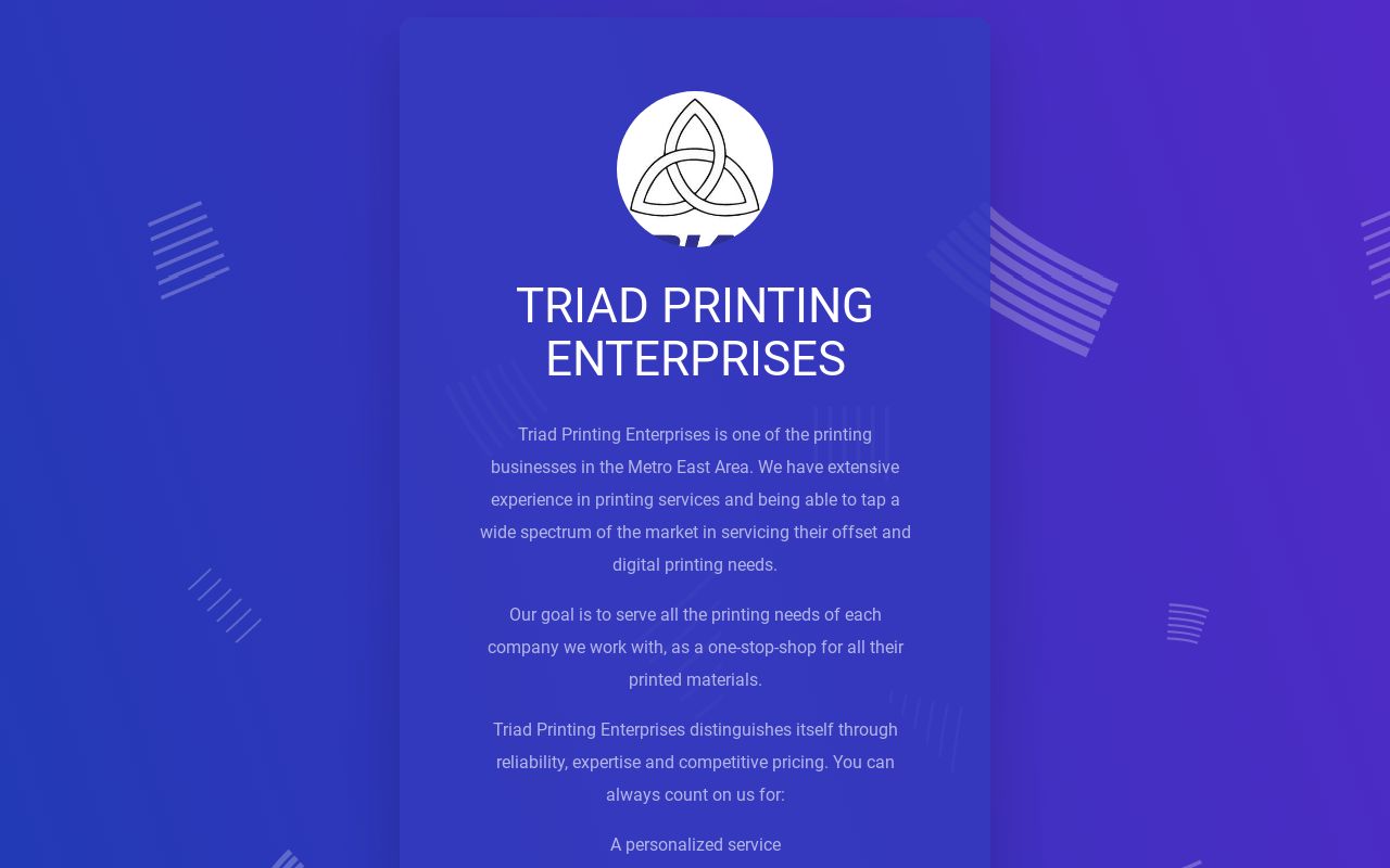 TRIAD PRINTING ENTERPRISES